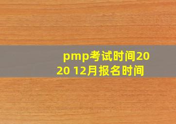 pmp考试时间2020 12月报名时间